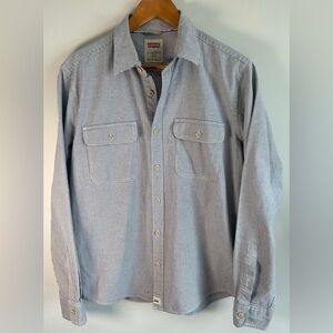 Vintage Levis Button Down Shirt Sz L Black White Houndstooth Check Thick Cotton